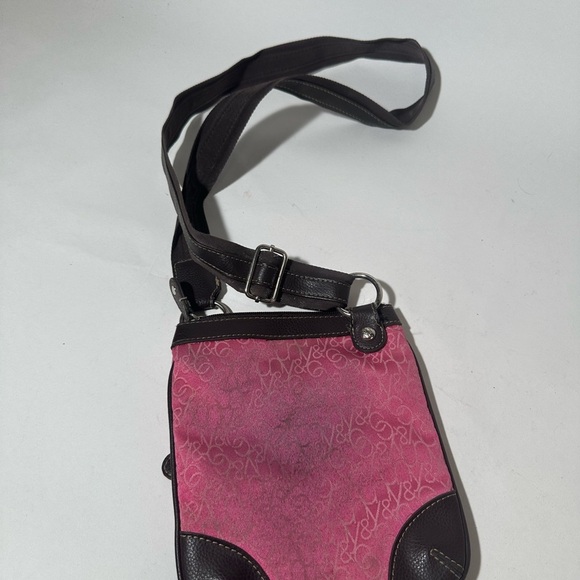 Stylish Pink and Brown Crossbody Bag - Picture 3 of 7